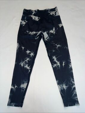 Women’s Tie-Dye Active Leggings with butt scrunch - Black and Grey - size XL